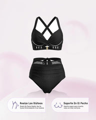Bikini Moldeador de Talle Alto con Malla