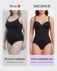 Body Moldeador de Tirantes con Escote en V y Control de Abdomen