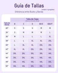 Brasier Talla Extra Sin Varilla – Push-Up, Cobertura Total y Tirantes Anchos