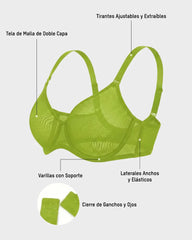 Brasier Invisible de Malla Sin Costuras con Varilla Flexible