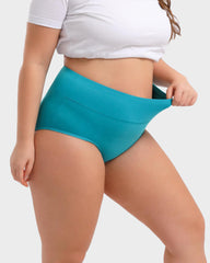 Paquete de 4 Panties de algodón de cintura alta y cobertura completa