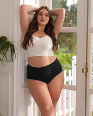 Paquete de 4 Panties de algodón de cintura alta y cobertura completa