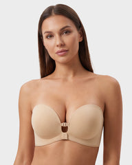 Brasier Sin Tirantes con Cierre Frontal y Soporte Push-Up