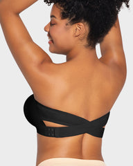 Sujetador Bandeau con Gancho Lateral Cruzado y Antideslizante