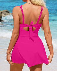 Traje De Baño Tipo Vestido De Una Pieza Con Control De Abdomen