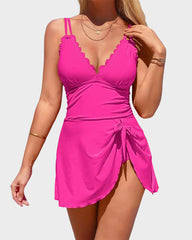 Traje De Baño Tipo Vestido De Una Pieza Con Control De Abdomen