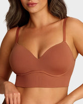Bralette sin Varilla sin Costuras con Realce Natural y Escote en V