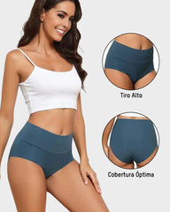 Paquete de 6 Panties Cómodos Sin Costuras de Cintura Alta