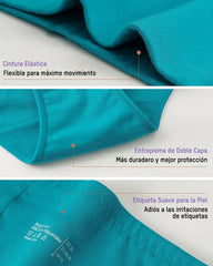 Paquete de 4 Panties de algodón de cintura alta y cobertura completa