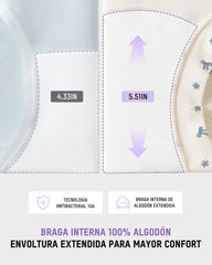 Pack de 4 panties de algodón sin costuras de cintura alta con máximo confort