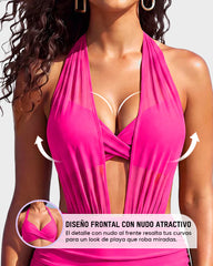 Bikini Moldeador de Talle Alto con Malla