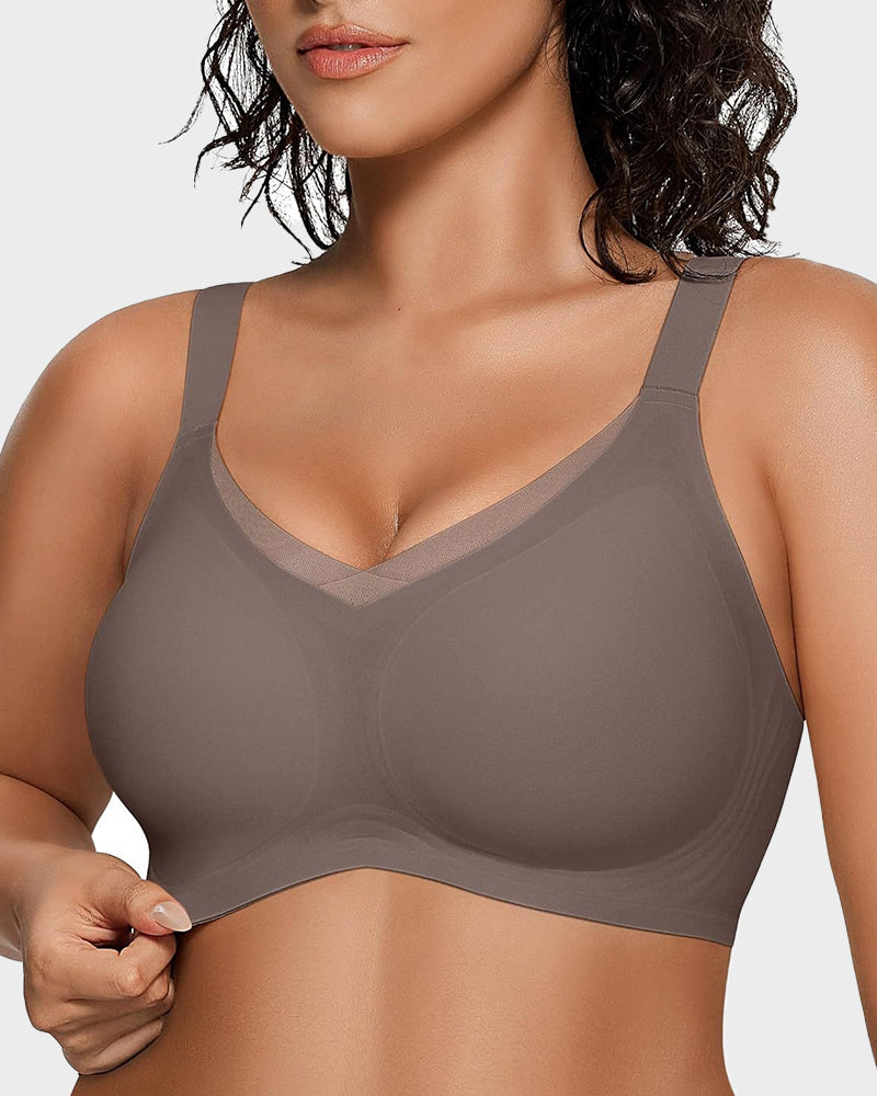Sujeta Senos Sin Aros para Mujer con Malla - Sujetador Cómodo y Soporte