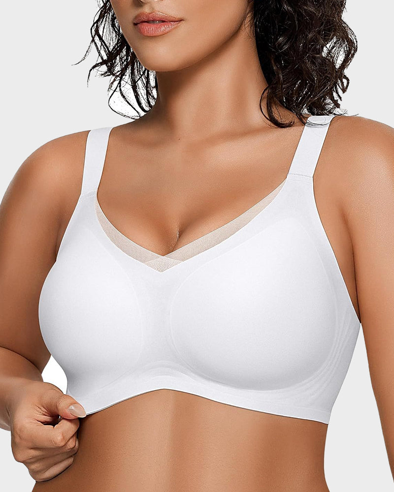 Sujeta Senos Sin Aros para Mujer con Malla - Sujetador Cómodo y Soporte
