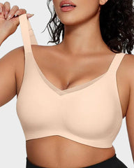 Sujeta Senos Sin Aros para Mujer con Malla - Sujetador Cómodo y Soporte