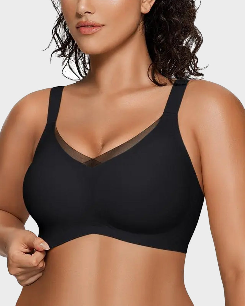 Sujeta Senos Sin Aros para Mujer con Malla - Sujetador Cómodo y Soporte