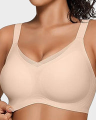 Sujeta Senos Sin Aros para Mujer con Malla - Sujetador Cómodo y Soporte