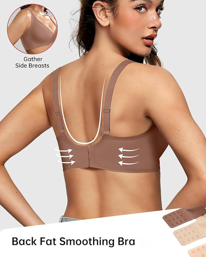 Brasier Push-Up sin Varillas con Escote Profundo en V y sin Costuras
