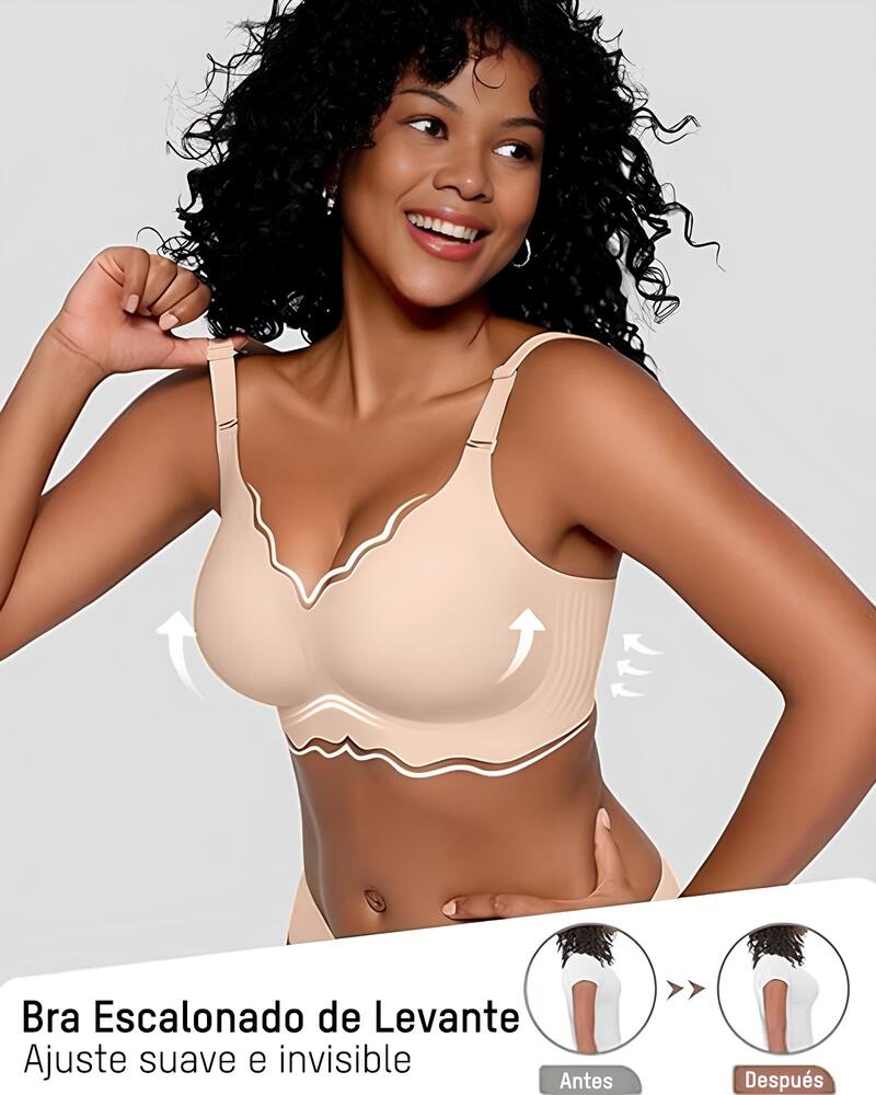 Sujetador Jelly Sin Aros de Cobertura Total con Borde Ondulado