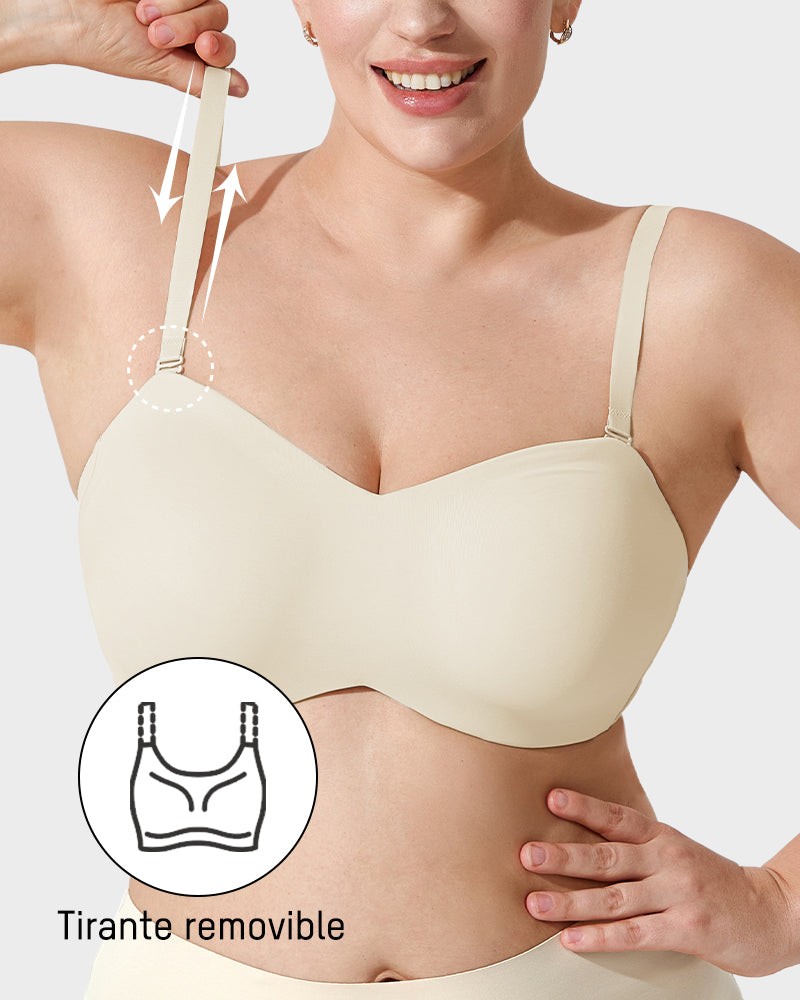 Sujetador Bandeau Convertible con Soporte Total y Antideslizante