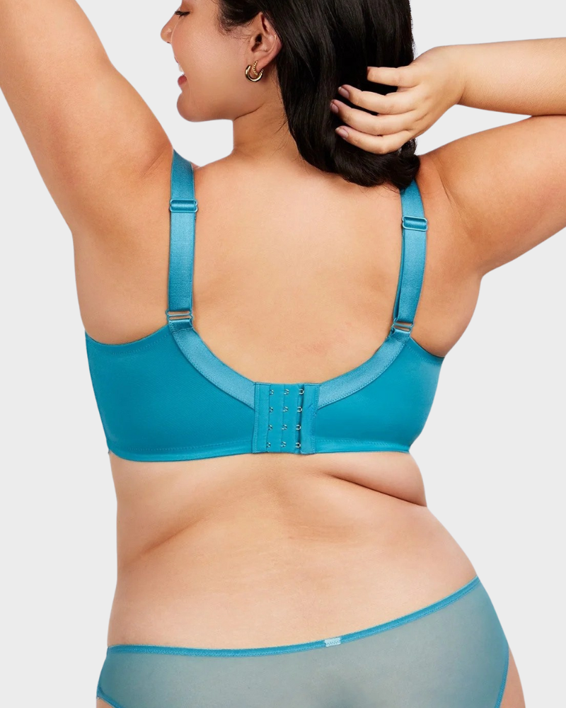 Sujetador Push-Up de Encaje Sin Forro con Aros de Comodidad