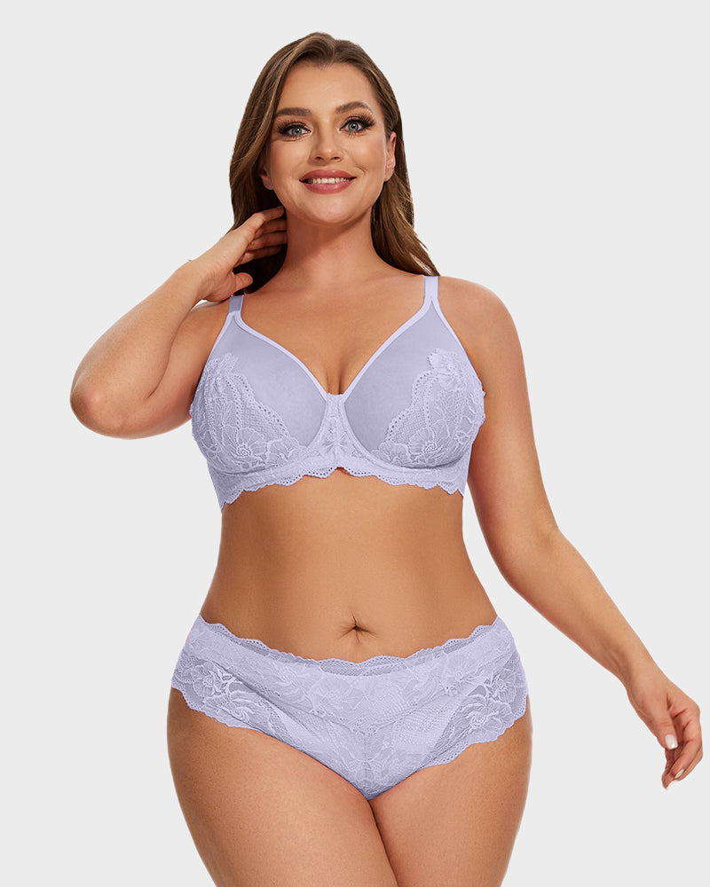 Sujetador Minimizer de Encaje con Cobertura Total - Morado