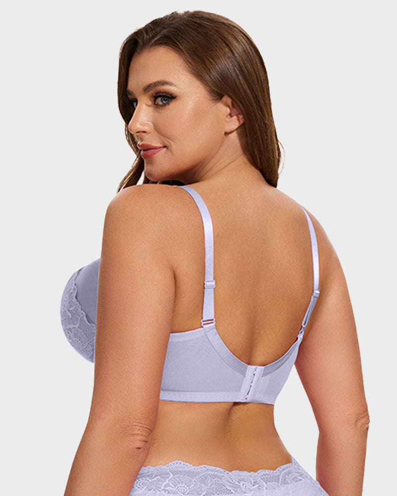 Sujetador Minimizer de Encaje con Cobertura Total - Morado
