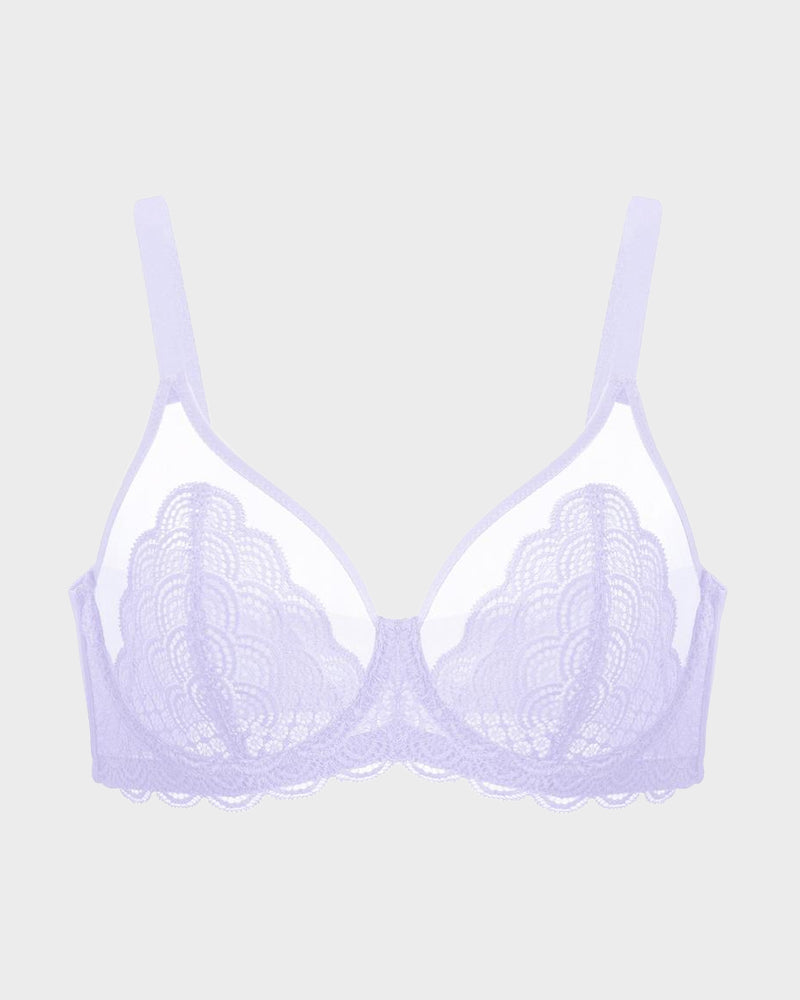 Sujetador Minimizer de Encaje con Cobertura Total - Morado