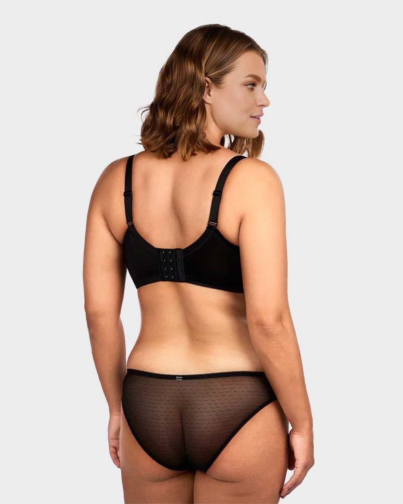 Sujetador Minimizer de Encaje con Cobertura Total - Pétalo-Café