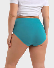 Paquete de 4 Panties de algodón de cintura alta y cobertura completa