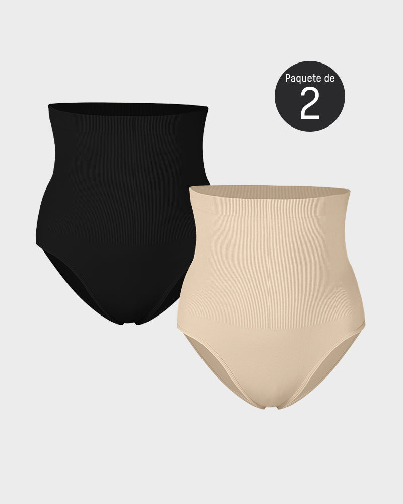 Braguita de Cintura Alta con Control de Abdomen (Paquete de 2)