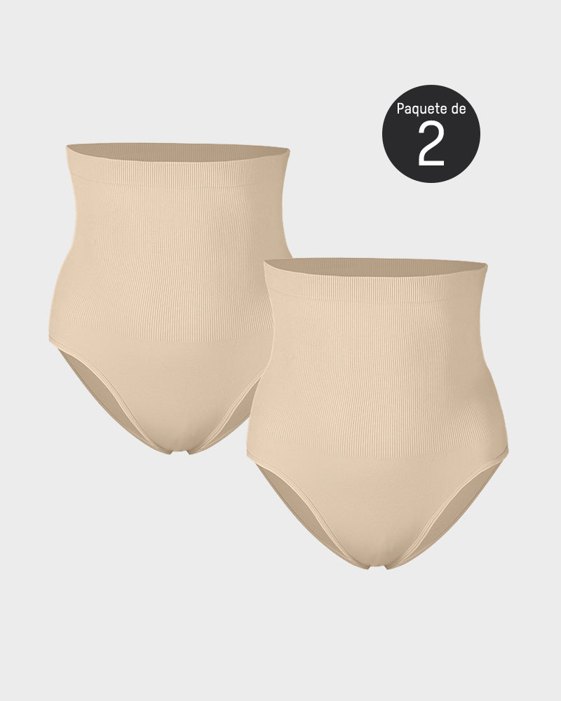 Braguita de Cintura Alta con Control de Abdomen (Paquete de 2)