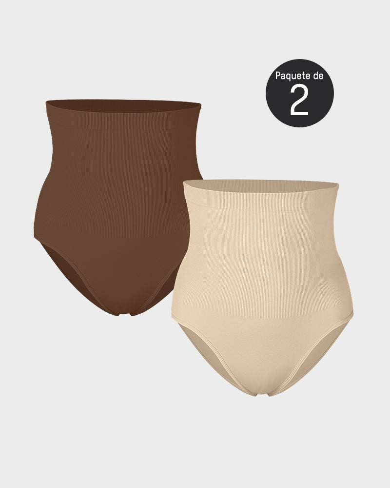 Braguita de Cintura Alta con Control de Abdomen (Paquete de 2)