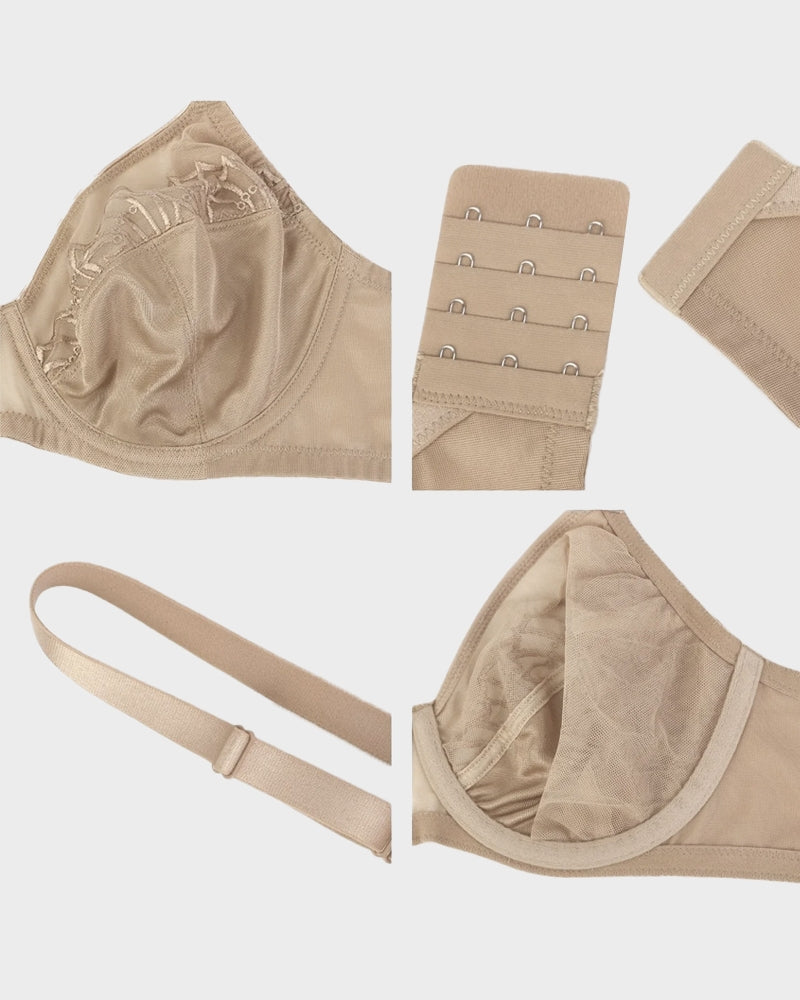 Sujetador Minimizer de Encaje con Perlas y Brillo para Tallas Grandes