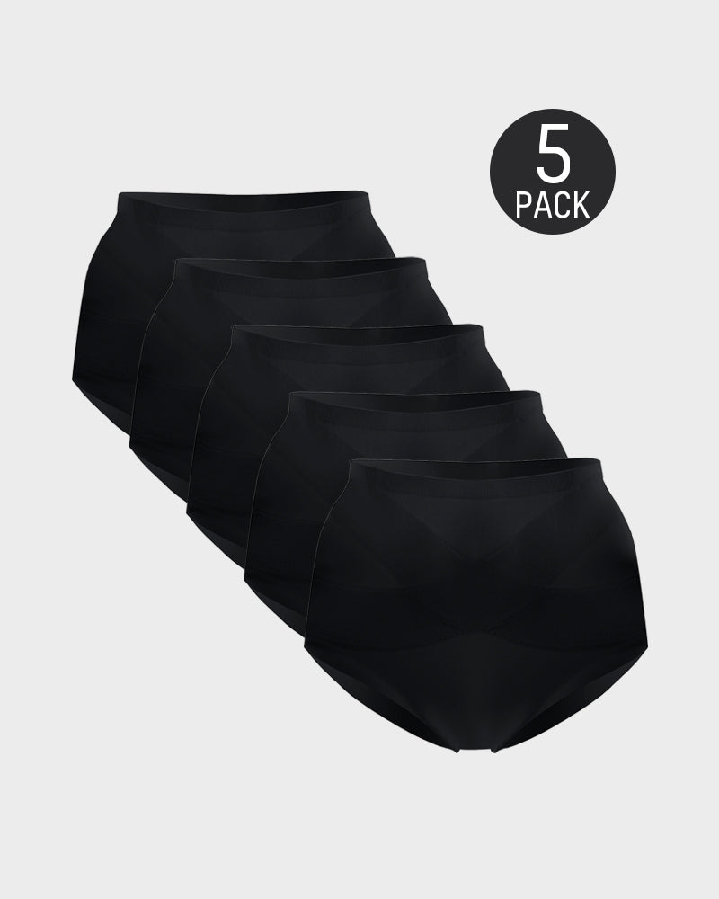 Paquete de 5 Braga Moldeadora de Cintura Alta Sin Costuras