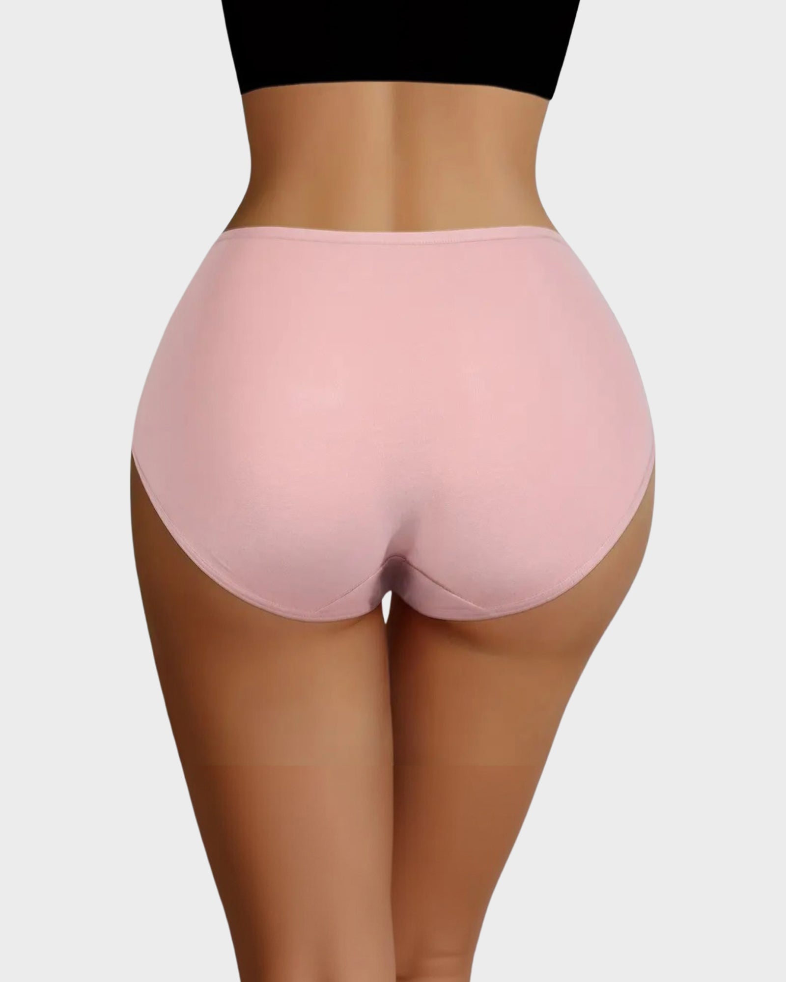 Paquete de 6 Panties de Algodón Suave con Estampado de Corazones y Cintura Alta