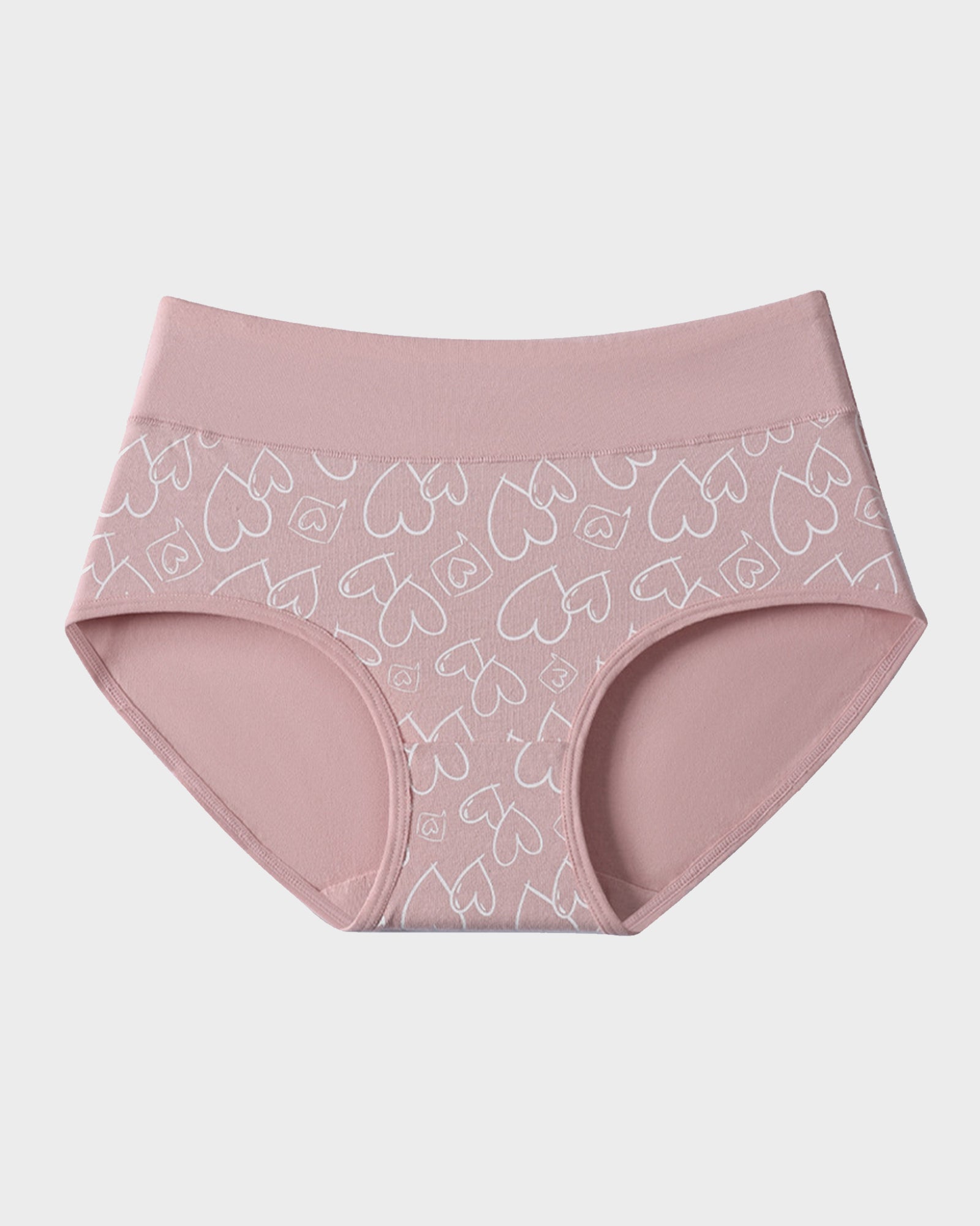 Paquete de 6 Panties de Algodón Suave con Estampado de Corazones y Cintura Alta