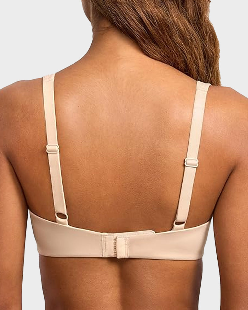 Sujetador Balconette Invisible con Aros, Sin Relleno Ideal para Escotes Bajos y Cuellos Cuadrados