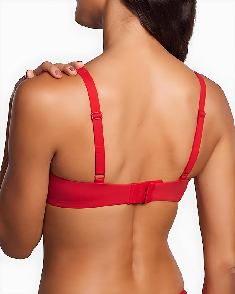 Sujetador Balconette Invisible con Aros, Sin Relleno Ideal para Escotes Bajos y Cuellos Cuadrados