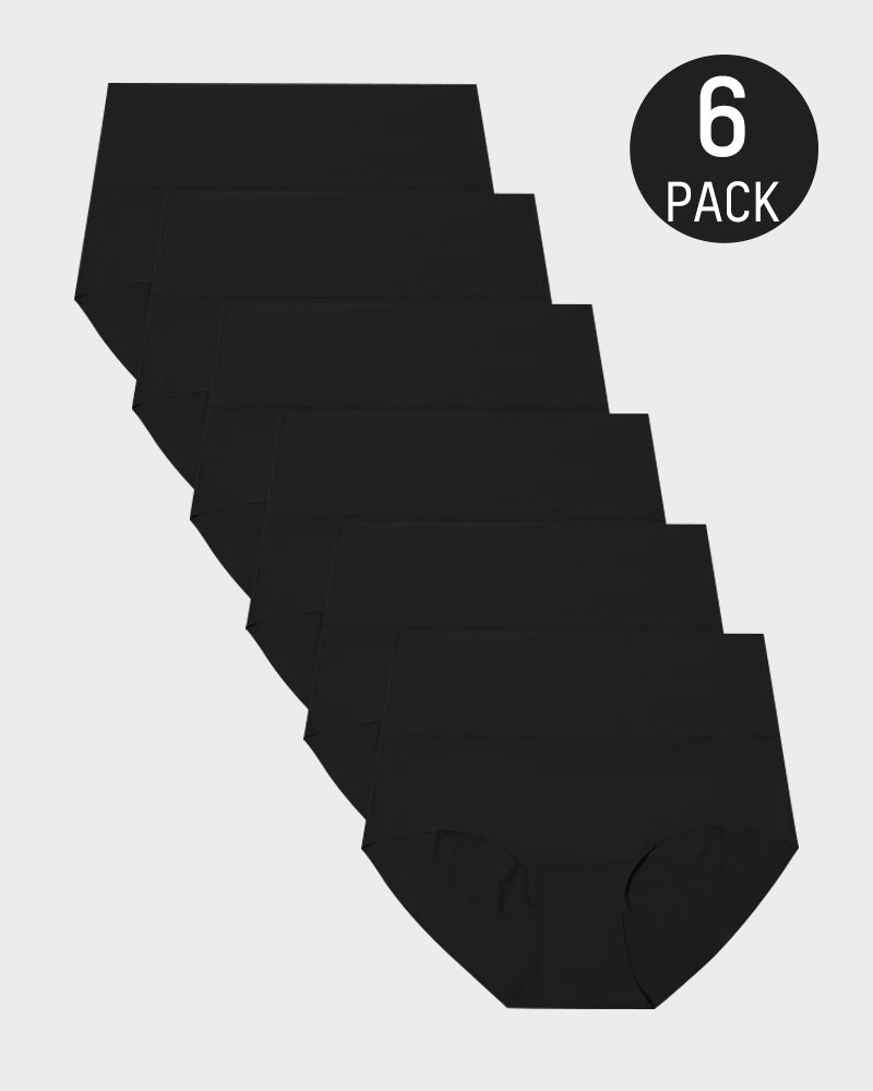 Paquete de 6 Panties Cómodos Sin Costuras de Cintura Alta