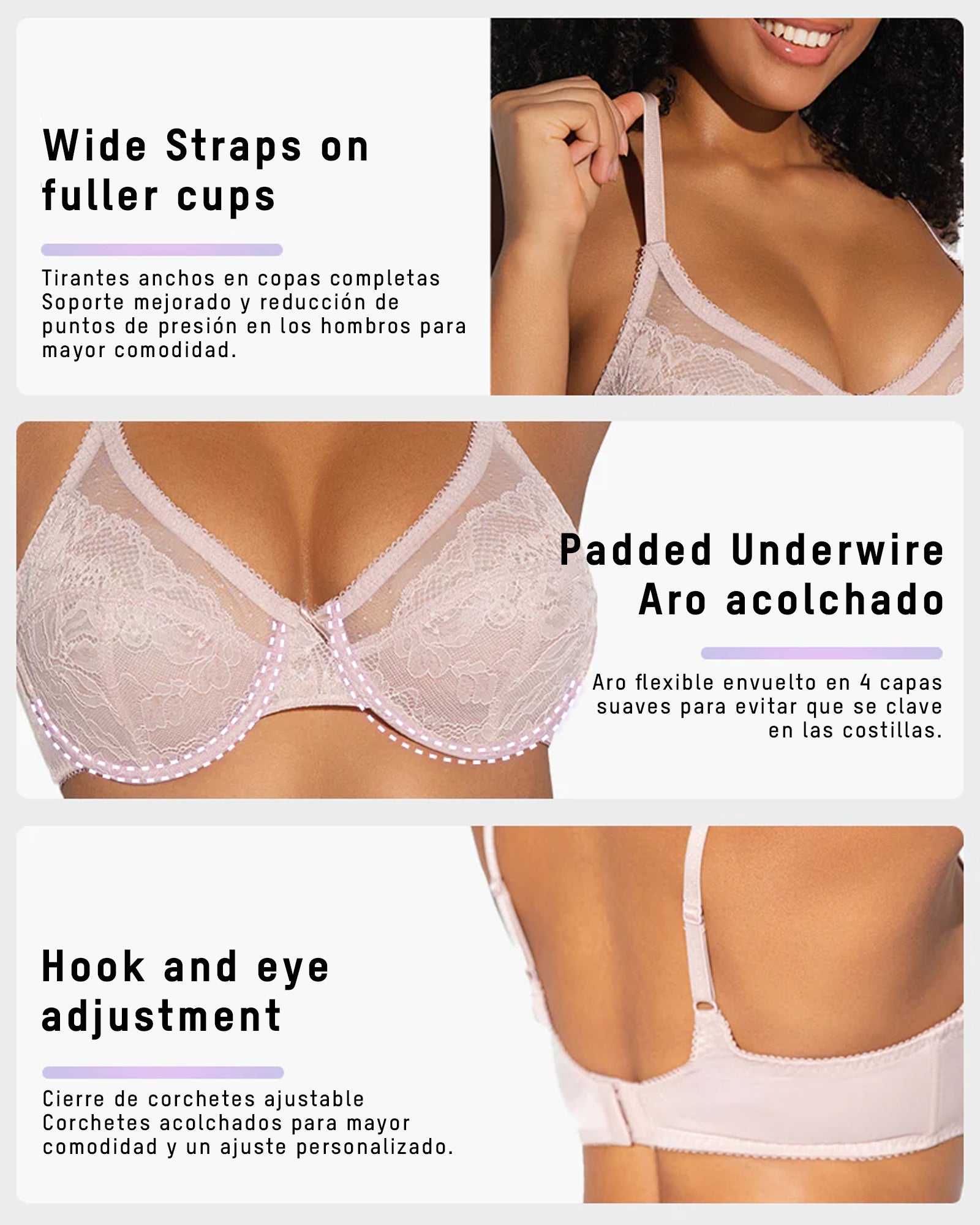 Sujetador Minimizer de Encaje con Cobertura Total