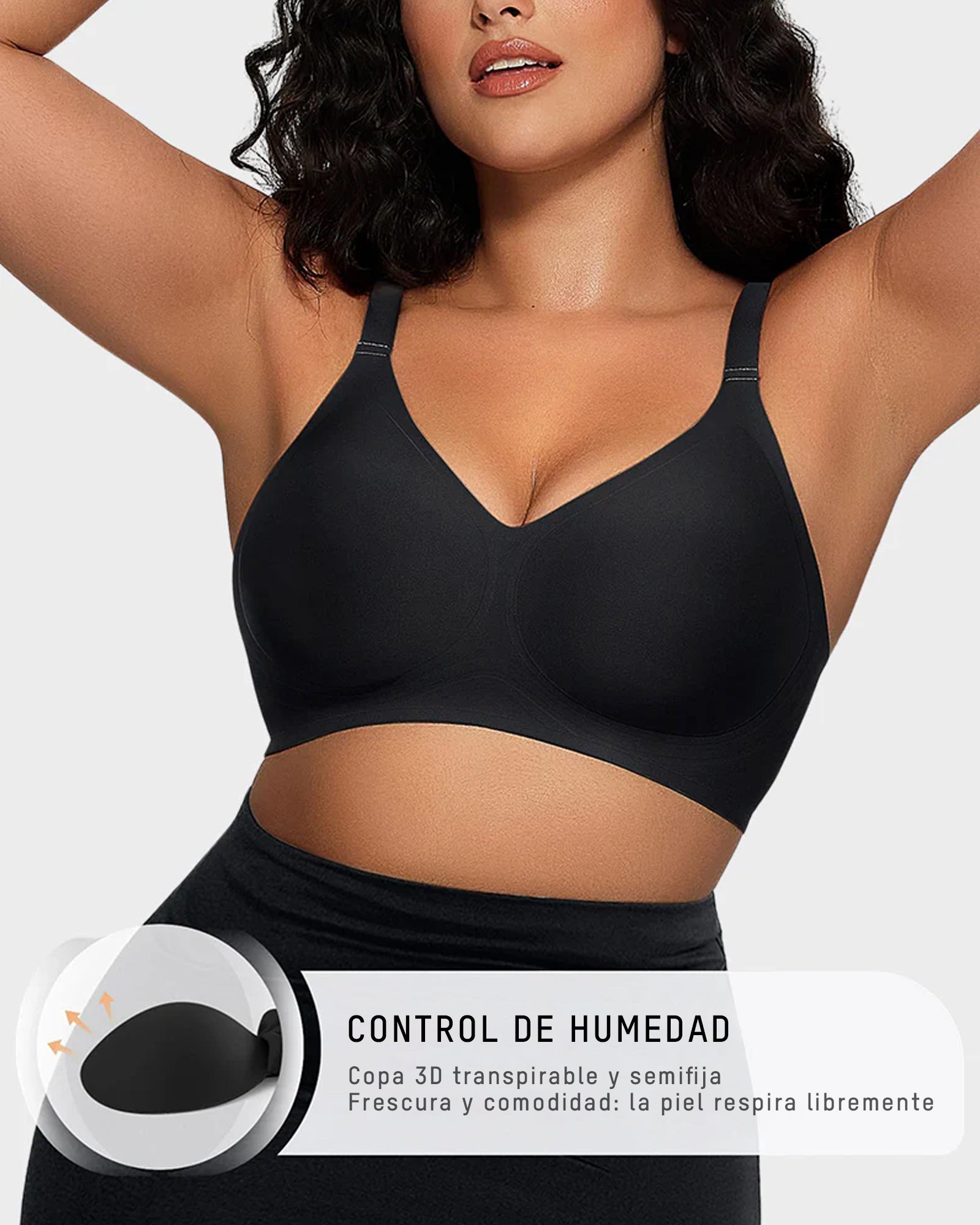 Sostén inalámbrico con tira de gel suave y cómoda sin costuras