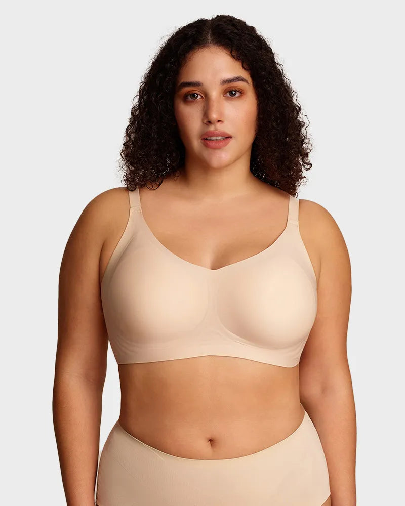 Bralette cómodo con realce, sin costuras y de cobertura completa para uso diario