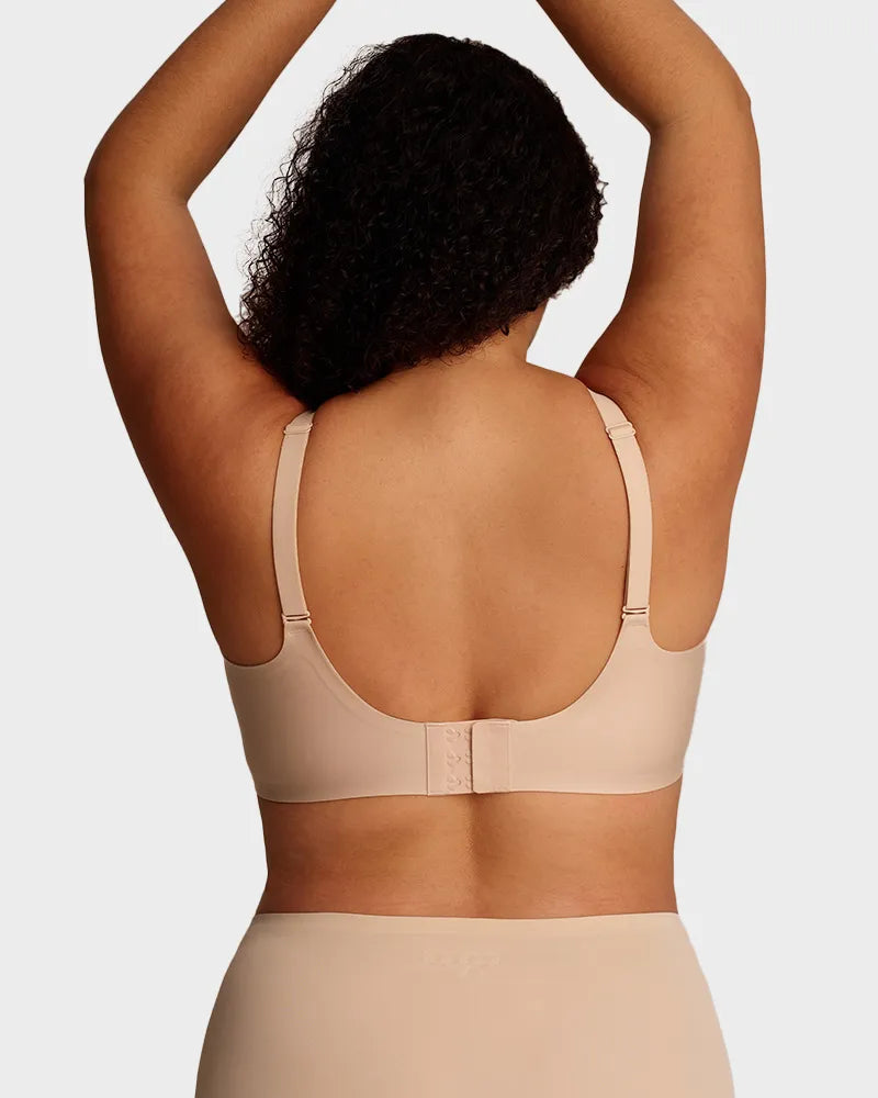 Bralette cómodo con realce, sin costuras y de cobertura completa para uso diario