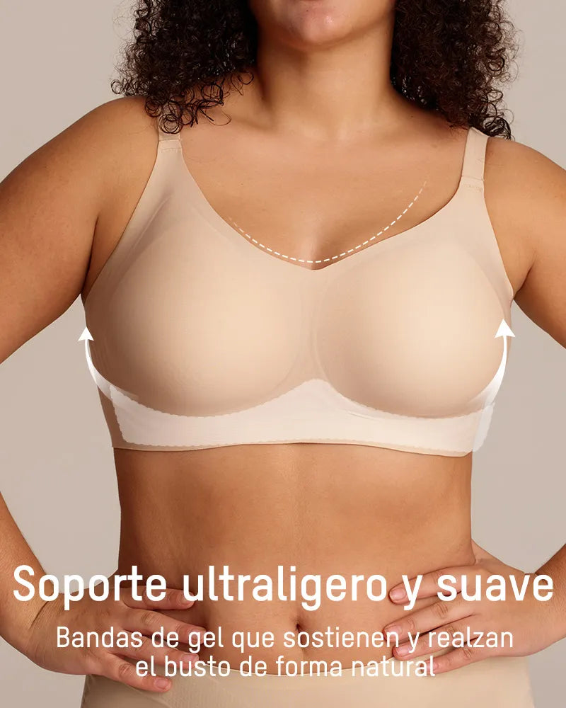 Bralette cómodo con realce, sin costuras y de cobertura completa para uso diario