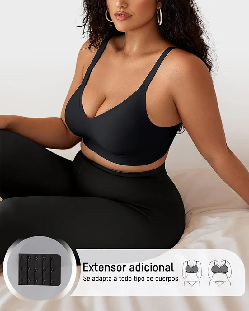 Bralette cómodo con realce, sin costuras y de cobertura completa para uso diario
