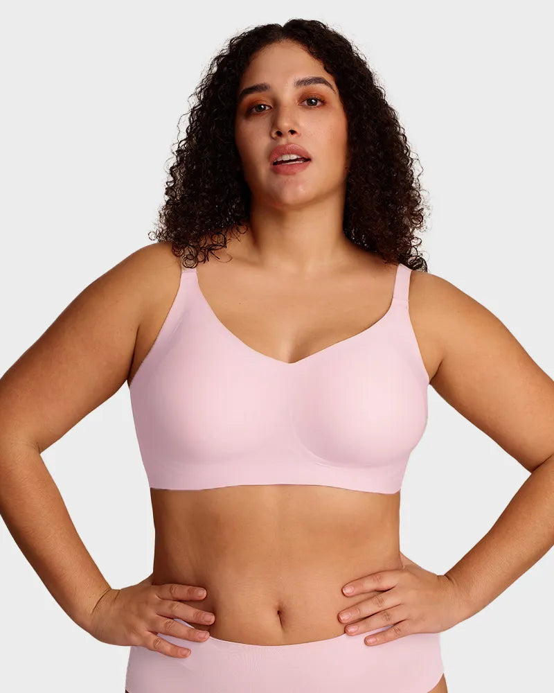Bralette cómodo con realce, sin costuras y de cobertura completa para uso diario