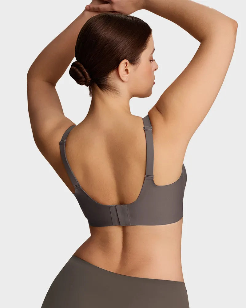 Bralette cómodo con realce, sin costuras y de cobertura completa para uso diario