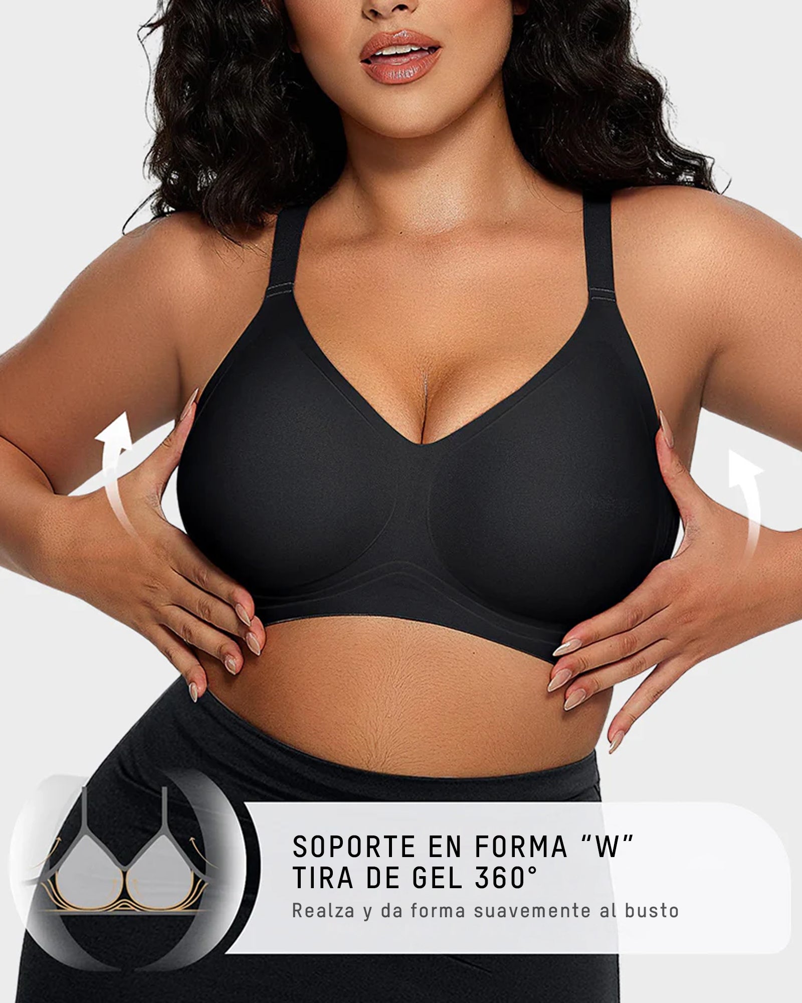 Sostén inalámbrico con tira de gel suave y cómoda sin costuras