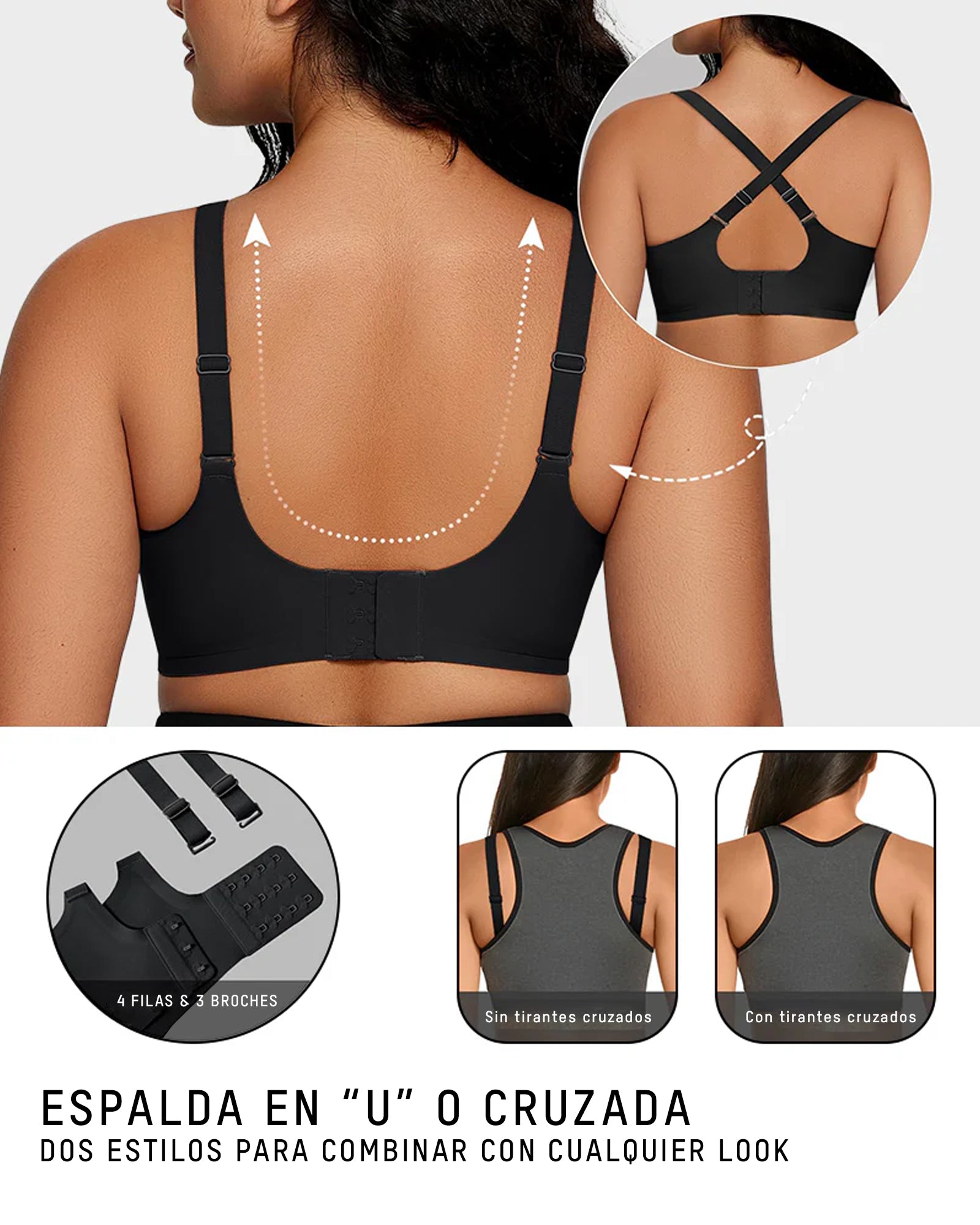 Sostén inalámbrico con tira de gel suave y cómoda sin costuras