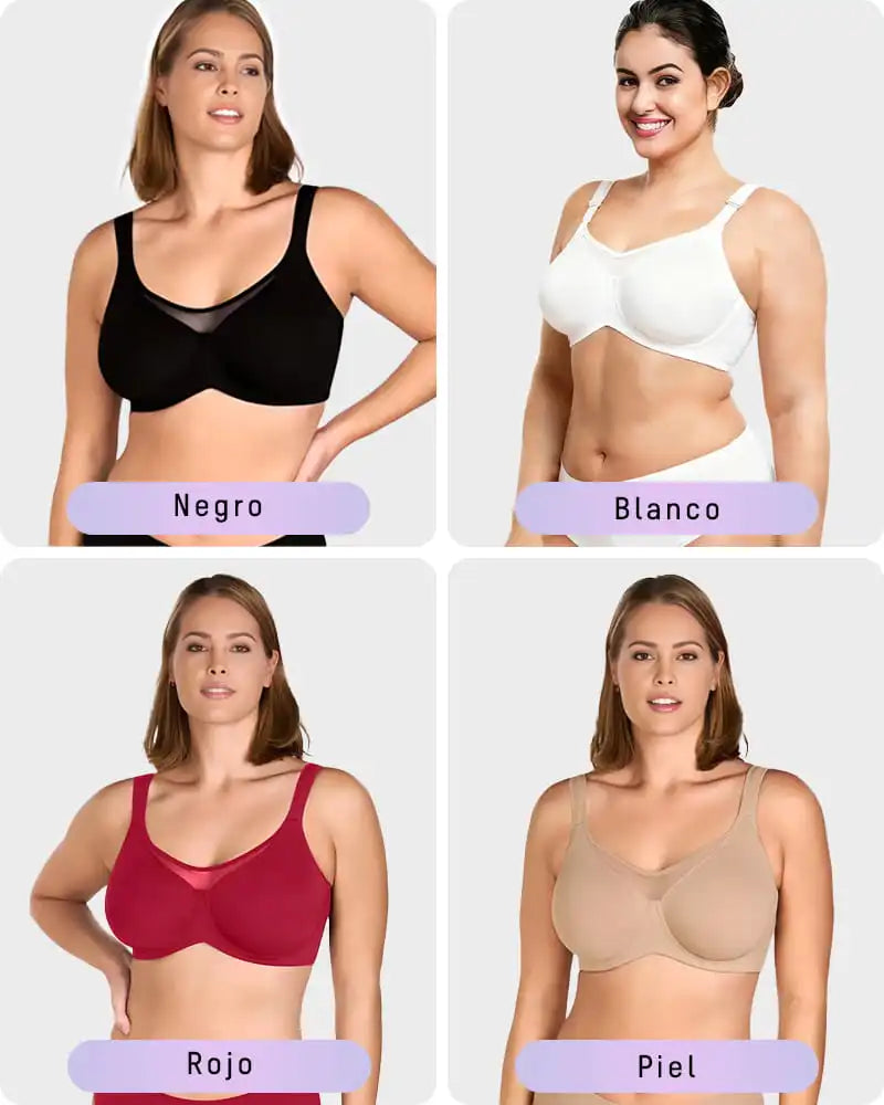 Brasier Reductor con Aro, Cobertura Total con Tirantes Anchos y Espalda Alisadora